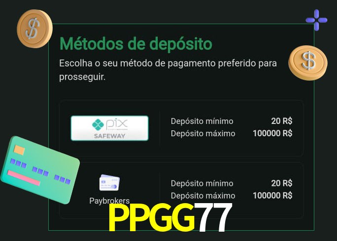 O cassino PPGG77 oferece uma grande variedade de métodos de pagamento